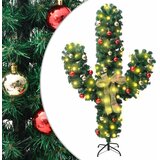  Božićni kaktus sa stalkom i LED žaruljama zeleni 150 cm PVC | shoptok.hr