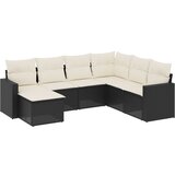  The Living Store Vrtna sedežna garnitura 7-delna z blazinami črn poli ratan - Vrtna Sedežna Garniture, (21452738) | Shoptok.si
