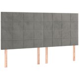 Maison Chic Posteljno vzglavje - Vzglavna omarica 4 kosa svetlo siv 90x5x78/88 cm žamet, (22077367) Cene