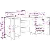  Stol s policom Staro drvo 140 x 50 x 75 cm Konstruirano drvo | shoptok.hr