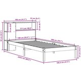 vidaXL Knjižna postelja brez vzmetnice 100x200 cm trdna borovina | Shoptok.si