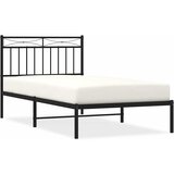 Maison Chic Kovinski Postelja za odrasle - Posteljni Okvir z vzglavjem črn 100x190 cm, (22080436) | Shoptok.si