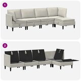  Komplet pohištva za dnevno sobo z blazino 5 pcs Krem Žamet, (5000283111) | Shoptok.si