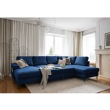Miuform Tamno plava sklopiva kutna garnitura od samta (s desnim kutom) Lofty Lilly – | shoptok.hr