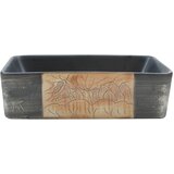 Nadgradni umivaonik crno-smeđi 46 x 35,5 x 13 cm keramički | shoptok.hr