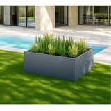 Herstera Garden Cube Low XL | Metalna niska žardinjera za cvijeće | 750 L | Antracit - BRANDED IN EU Cijene
