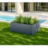 Garden Cube Low XL | Metalna niska žardinjera za cvijeće | 750 L | Antracit - BRANDED IN EU