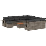  13-dijelni set vrtnih sofa od poliratana s jastucima sivi | shoptok.hr