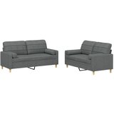 Maison Chic Sedežna garnitura - kavč 2-delna z vzglavniki temno sivo blago, (21728786) | Shoptok.si