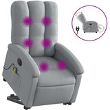  Električni masažni naslonjač na podizanje tkanina svjetlosivi | shoptok.hr