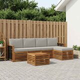  Set vanjskih sofa 6 kom. Prirodna i svjetlosiva | shoptok.hr