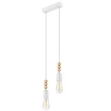  Luster na sajli SIMON 2xE27/60W/230V bela/buk | Eponuda.com
