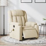 vidaXL Električni masažni naslonjač od tkanine krem | shoptok.hr