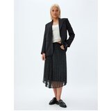 Koton High Waist Lined Midi Length Polka Dot Pleated Chiffon Skirt | ePonuda.com