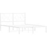  Metalni okvir za krevet s uzglavljem bijeli 135x190 cm | shoptok.hr