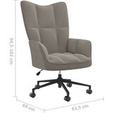  Stolica za opuštanje svjetlosiva baršunasta | shoptok.hr