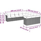 11-dijelni set vrtnih sofa od poliratana s jastucima crni | shoptok.hr