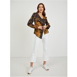 Orsay Brown-Black Ladies Satin Floral Blouse - Women Cene