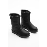 Marjin Women's Snow Boots with Thick Serbs and Shearling Loins, Zipper in the Front with Elasticity Deviza, Black | Shoptok.si
