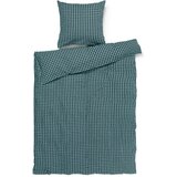 JUNA Zelena/modra enojna podaljšana posteljnina iz krepa 150x210 cm Bæk&Bølge – Cene