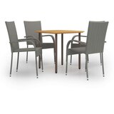 Poli 5-dijelni vrtni blagovaonski set od poliratana sivi | shoptok.hr