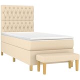  Krevet s oprugama i madracem krem 100 x 200 cm od tkanine | shoptok.hr