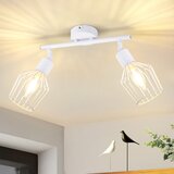 Nettlife 2 stropna reflektorja E14 kovinska vrtljiva svetilka za hodnik, stenska svetilka za hodnik in dnevno sobo, bela, (22116680) | Shoptok.si