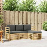  Set vanjskih sofa 4 pcs Bijela i antracit 185,5 x 122,5 x 73 cm | shoptok.hr