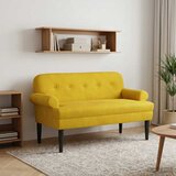 vidaXL Ljubavni kauč s gumbima Žuta 120 x 66 x 78 cm Baršun Cijene
