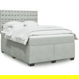  The Living Store Box spring postelja z vzmetnico svetlo siv 140x190 cm žamet - Box Spring Postelja, (21489259) Cene