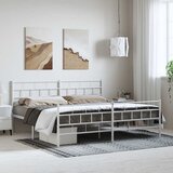  Metalni okvir kreveta uzglavlje i podnožje bijeli 183x213 cm Cijene