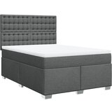 vidaXL Box spring posteljni z vzmetnico temno siv 140x190 cm blago, (21308574) | Shoptok.si