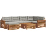  Set vanjskih sofa 7 kom. Prirodna i svijetlo siva | shoptok.hr