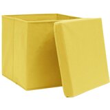 vidaXL Kutije za pohranu s poklopcima 4 kom žute 32x32x32 cm tkanina | shoptok.hr