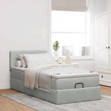 vidaXL Otomanski posteljni okvir z vzmetnico siv 80x200 cm žamet | Shoptok.si