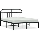 vidaXL Kovinski posteljni okvir z vzglavjem črn 135x190 cm | Shoptok.si