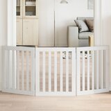  Vrata za pse s 3 panela sklopiva bijela 150 cm od drva topole | shoptok.hr
