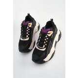 Marjin Women's High-Sole Sneaker Lace-Up Leopard Detail Sneakers Desya black. | Shoptok.si