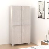vidaXL garderobna omara bela 89x50x180 cm trdna borovina Cene