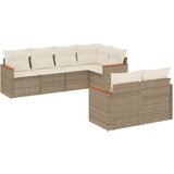  7-dijelni set vrtnih sofa od poliratana s jastucima bež | shoptok.hr