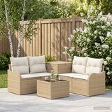  Set sofe 6 kom. Bež i krem bijela Poli Rattan i čelik | shoptok.hr