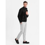 Ombre Men's retro-style biker jacket with stand-up collar - black | shoptok.hr