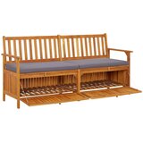  Klop za shranjevanje z blazino 170 cm trden akacijev les, (20662248) | Shoptok.si