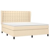  Box spring postelja z vzmetnico krem 180x200 cm blago | Shoptok.si