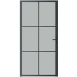  Unutarnja vrata 102 5 x 201 5 cm crna od mat stakla i aluminija | shoptok.hr