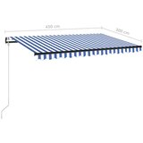 Automatska tenda sa senzorom LED 450 x 300 cm plavo-bijela | shoptok.hr
