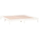  Posteljni okvir bel 200x200 cm trden les, (20778145) | Shoptok.si