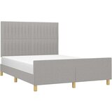  Posteljni okvir z vzglavjem svetlo siv 140x200 cm blago, (20902984) | Shoptok.si