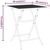  Vrtna garnitura - 3-dijelni vrtni blagovaonski set ekspandirani metal antracit - Dužina stola 60 cm 2 | shoptok.hr
