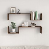  Stenske police 2 kosa dimljeni hrast 100x15x20 cm konstr. les, (20810934) | Shoptok.si